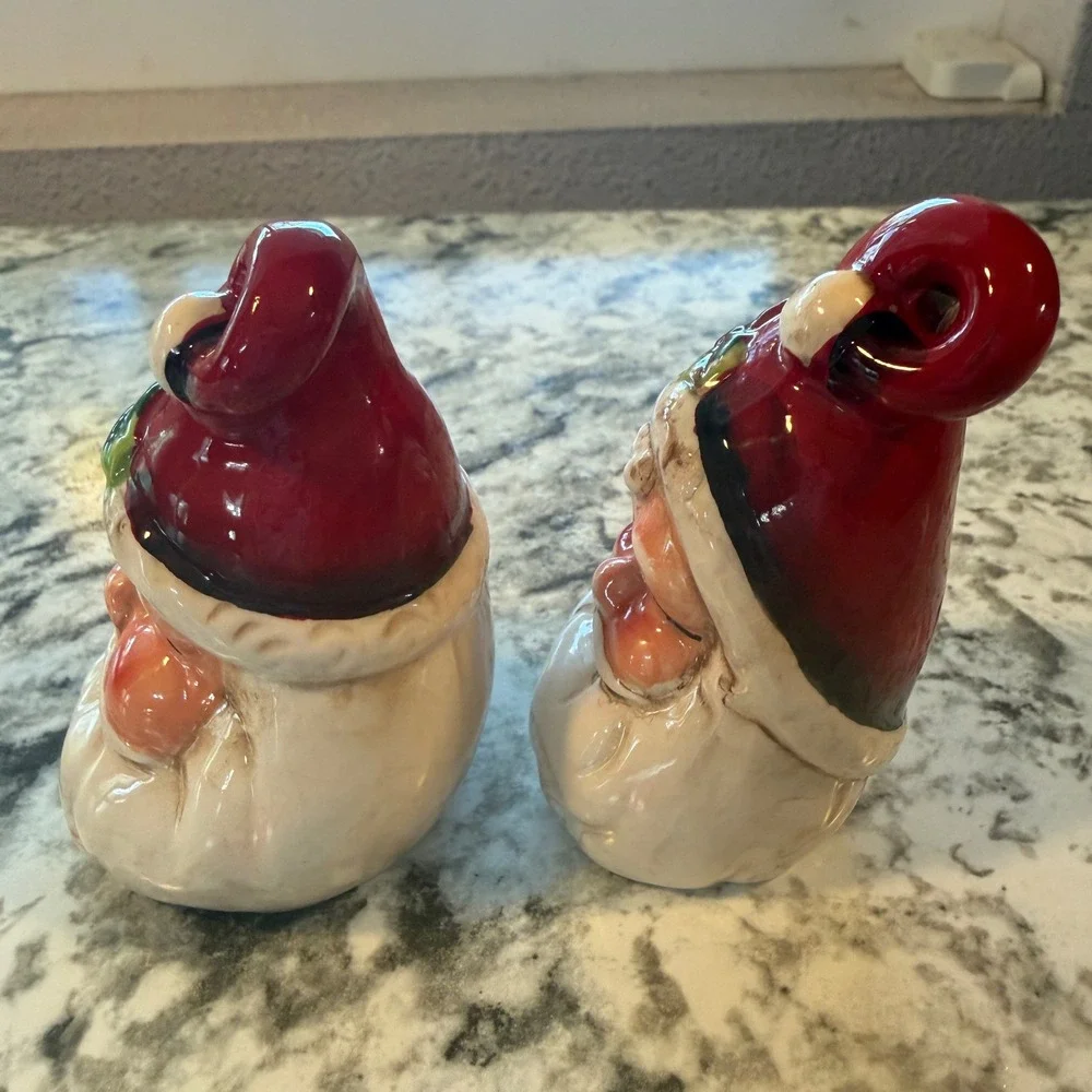 Vintage Ceramic Santa Claus figurines Christmas Holiday Decor Set